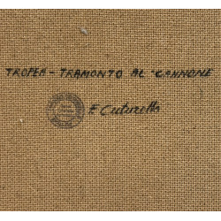 Franco Cuturello – Tramonto al cannone | Olio su Tavola 23x27 cm (2023)